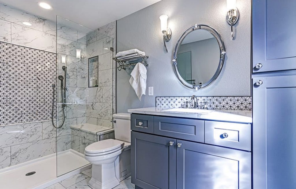 Bathroom Remodel White_Baby Blue_Marble