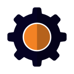 Orange & Black Icon - Gear
