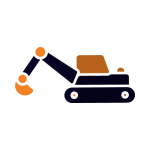 Orange & Black Icon - Machine