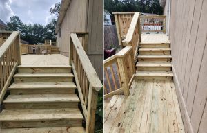 Elevated Wooden Deck Expansion Creative Construction and Services